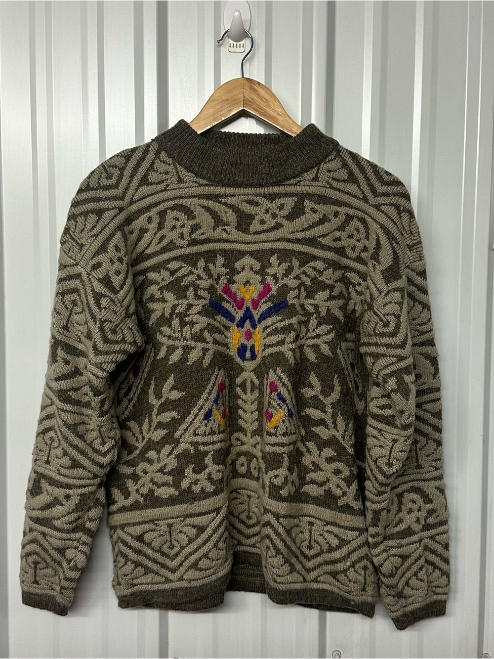 Vintage David Brett Chunky Knit Sweater Cozy Textured Oversized Grandpa Core